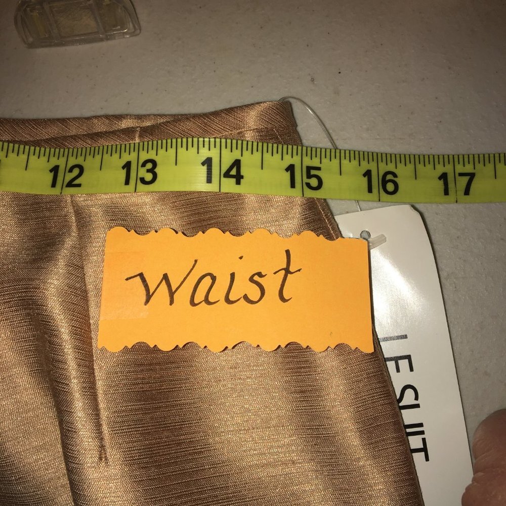 NWT Le Suit Essentials 2 PC Gold Skirt & Jacket Size 8 - Picture 14 of 16